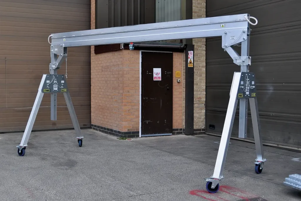 Grúa pórtico portátil de aluminio