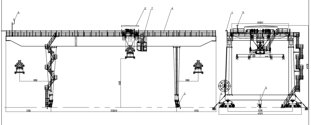 rail mounted gantry crane specifications