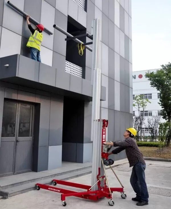 Plateforme élévatrice portative en aluminium à mât unique