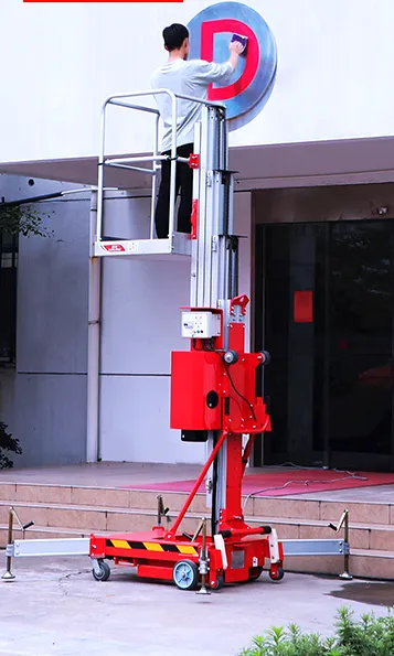 Plateforme élévatrice portative en aluminium à mât unique