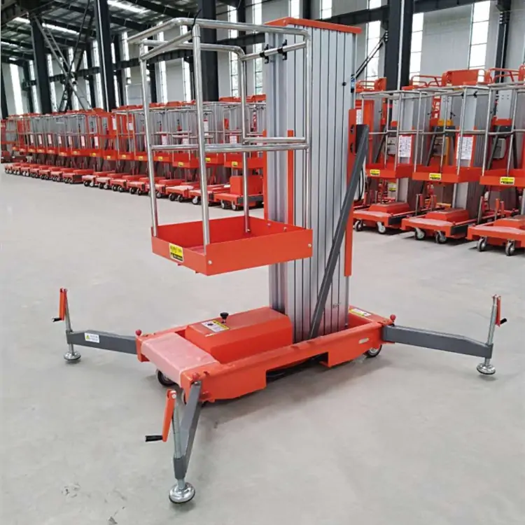Plateforme élévatrice portative en aluminium à mât unique
