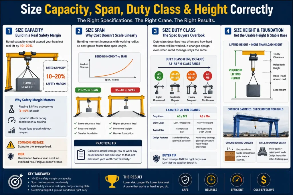 Size Capacity, Span, Duty Class & Height Correctly