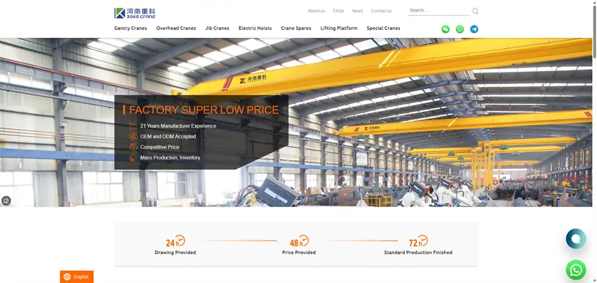 overhead crane manufacturers